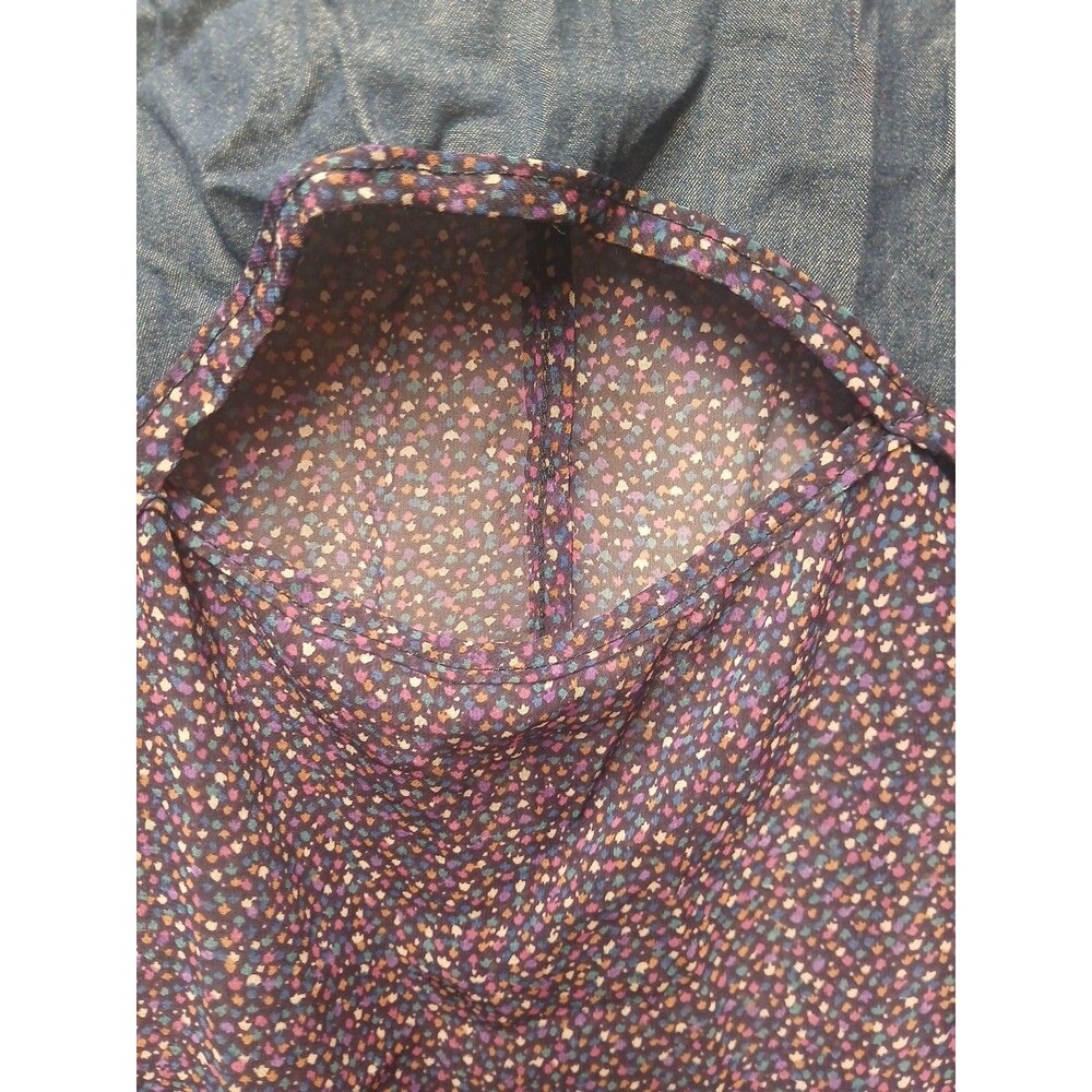 Lily Rose Women's Top Floral Blouse Puff Sleeves Size Medium Highlow Purple - Picture 7 of 7